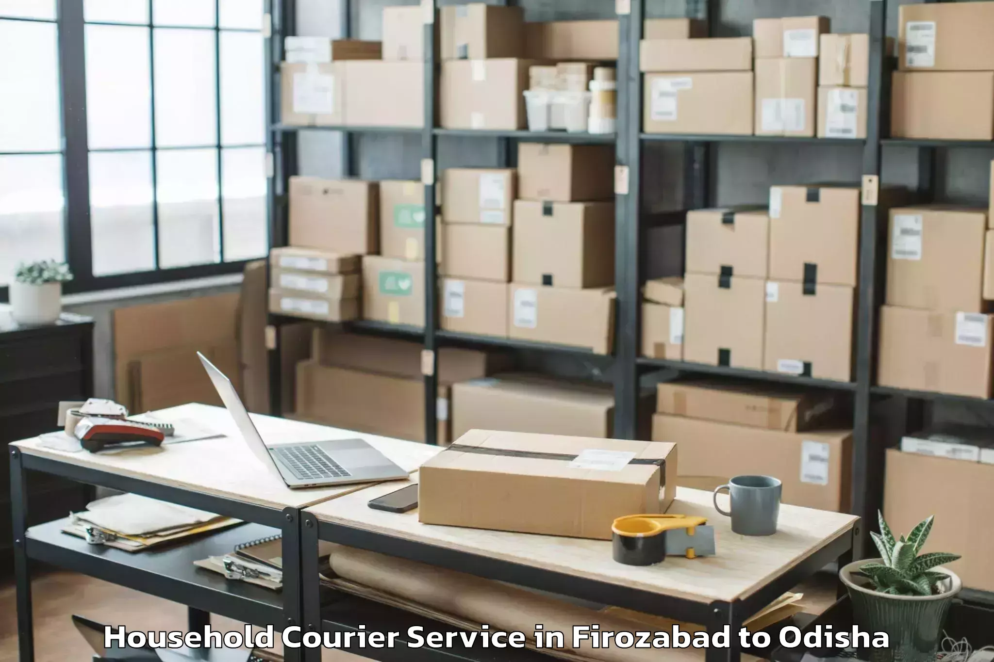 Reliable Firozabad to Bampada Household Courier